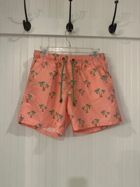 Bondi Beamers Coconut Tree Swim Trunks Tropical Board Shorts